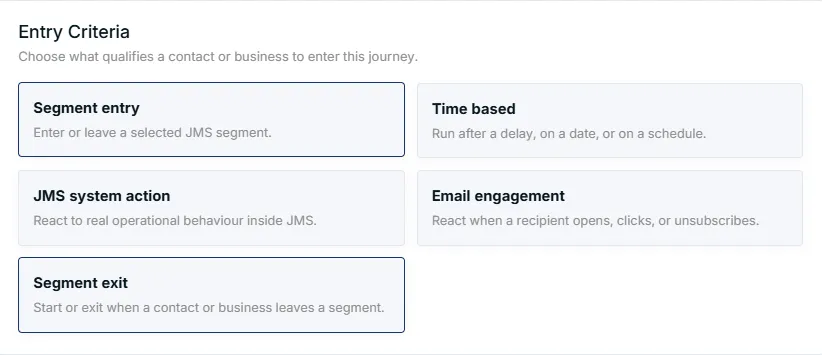 Entry Criteria section