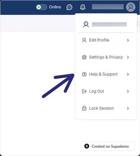 Help & Support side panel