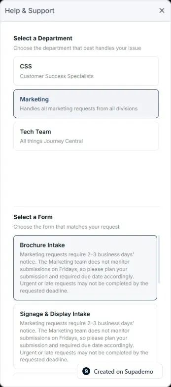 Marketing form list