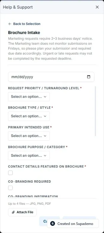 Request Priority dropdown